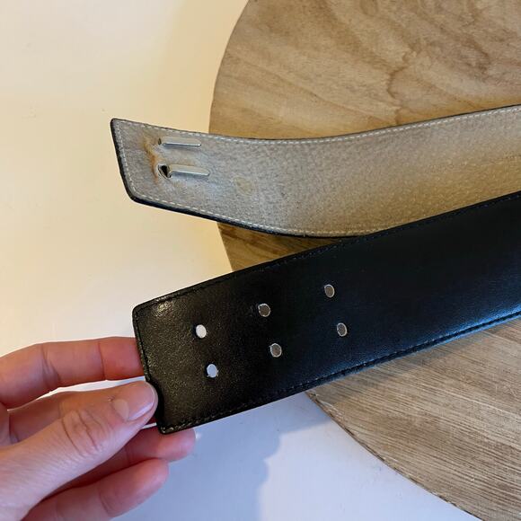 Vintage 80s Christian Dior Black Genuine Leather Wrap Belt Size M/L - Picture 4 of 13